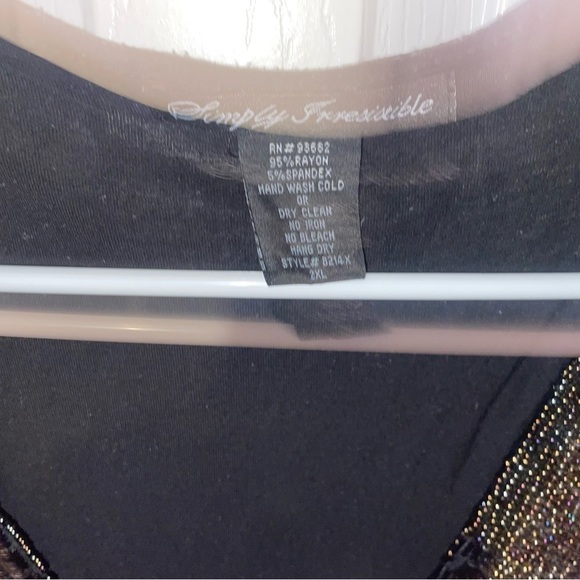 Simply Irresistible Black Beaded Rhinestone Soft Tank Top Size 2XL - Picture 4 of 5